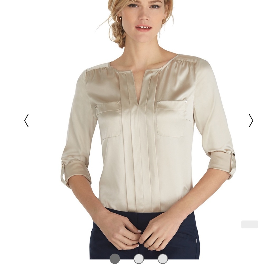 White House Black Market WHBM medium silk blouse